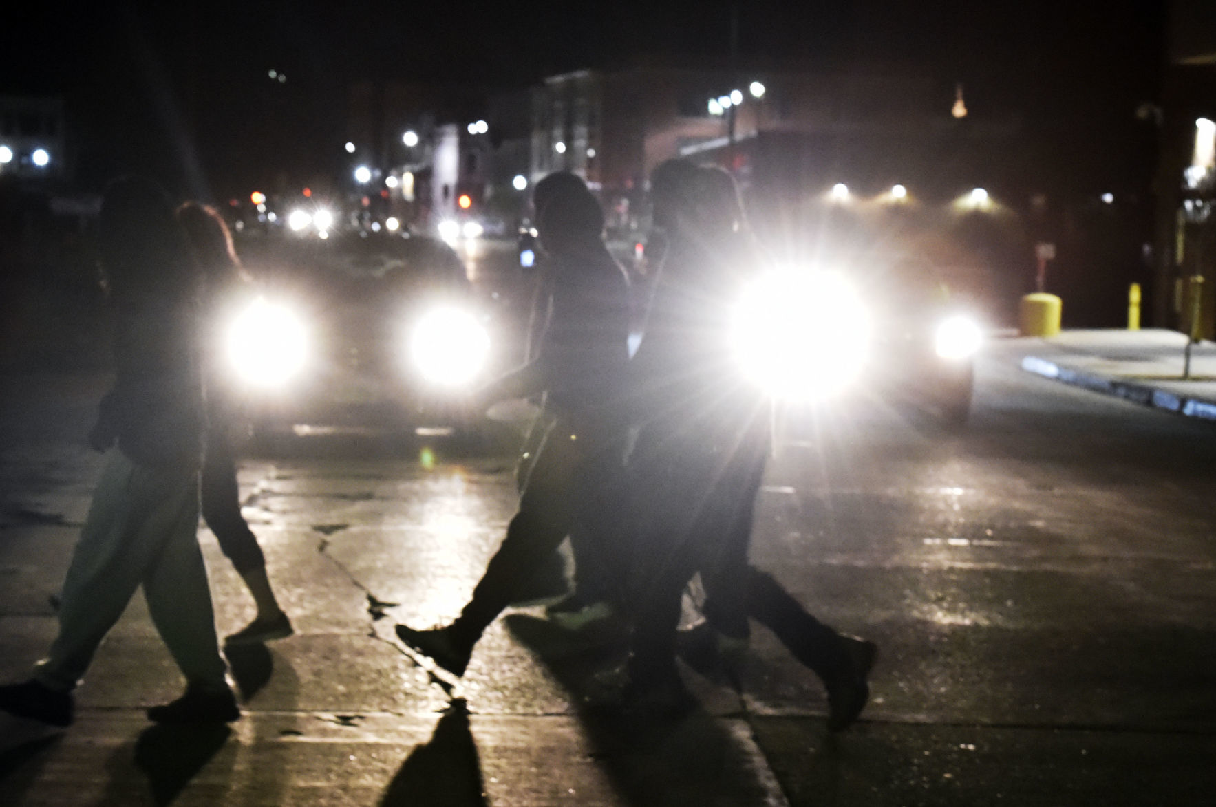 Marching to the police station